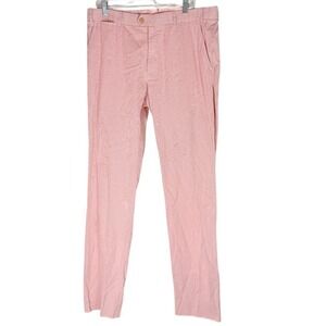 J.McLaughlin Men's Lt Pink Stripe pincord pant Providence NEW 38 Unfinished hem